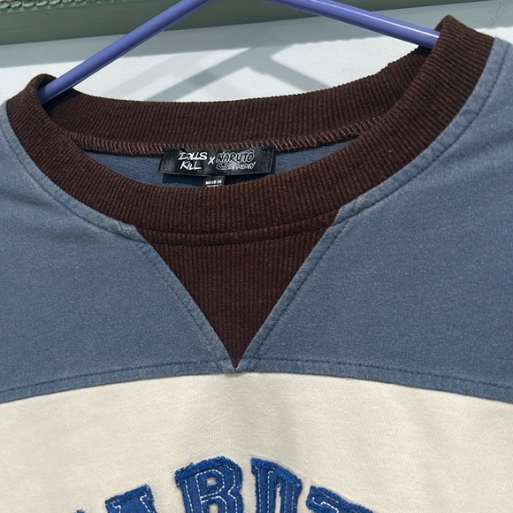 Naruto Shippuden Men's Blue and Cream Sweater - Picture 3 of 7